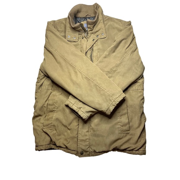 Blass Bill Blass Jacket Coat Barn Chore‎ Lined Tan Brown L/G - Picture 1 of 11